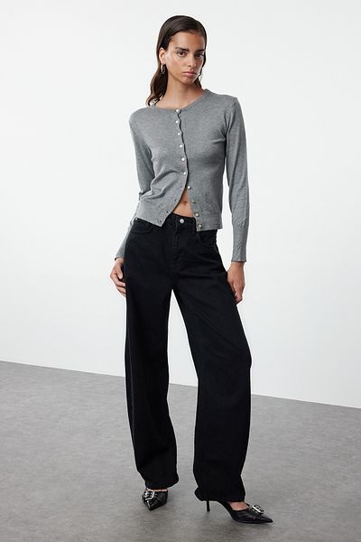 Trendyol Collection Black High Waist Barrel Baggy Jeans Twoaw25Je00130