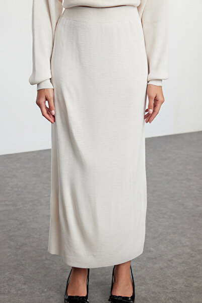 Trendyol Collection Kő garbós kötöttáru szoknyával alsó-felső szett TWOAW24AU00035