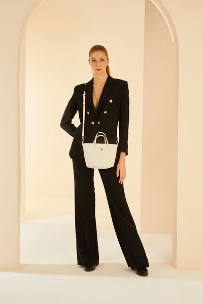 Pierre Cardin حقيبة كتف نسائية على شكل عظمة 05PO24Y1843
