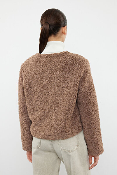 Trendyol Collection Kabát s norkovou tenkou bundou - Regular Fit Boucle Twoaw25Mo00132