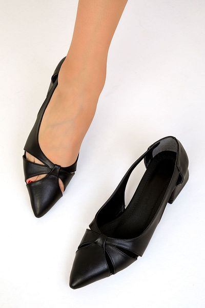 SOHO Matte Satin Women's Classic Heeled Shoes - Black 19476