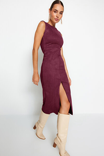 Trendyol Collection Rochie Mov țesută Midi - TWOAW24EL00321