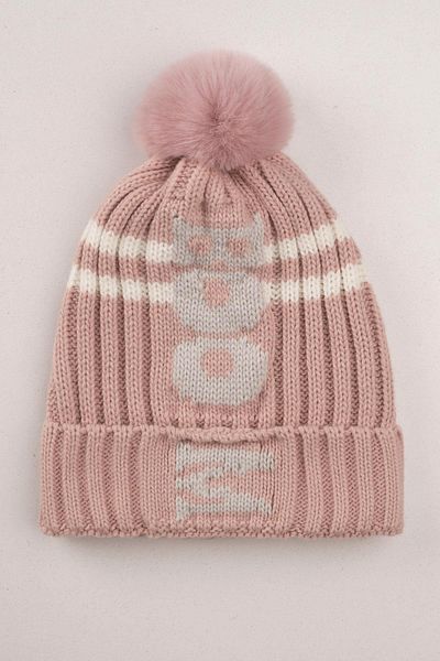 zepkids Striped Dried Rose Color Beret