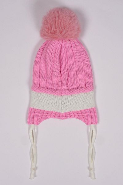 zepkids Pink Colored Beanie with Teddy Bear