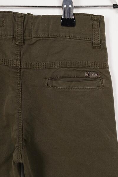 zepkids Khaki Colored Boy's Gabardine Trousers with Back Pocket