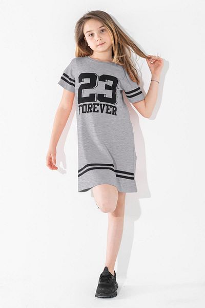 zepkids Crew Neck Short Sleeve Gray Color Girl's Tunic