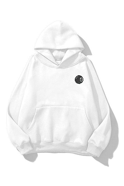 Trendiz Unisex 8ball φούτερ Hoodie White