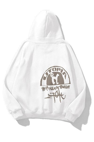 Trendiz Unisex Utopia 4ο άλμπουμ Travis Scott Φούτερ Hoodie White