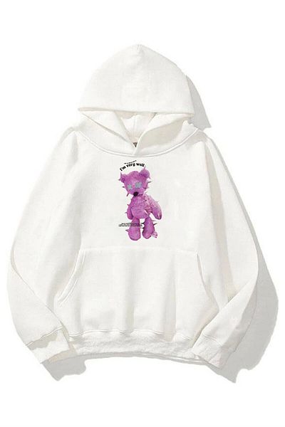 Trendiz Unisex White Sweatshirt Hoodie - Im Very Vell