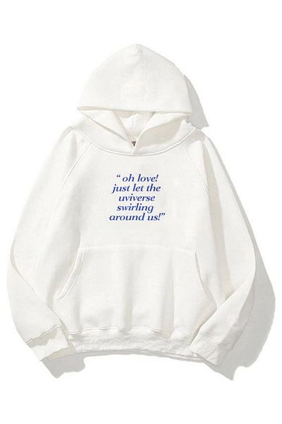 Trendiz Unisex Γυναικεία Ανδρική Φούτερ με κουκούλα Algodon White