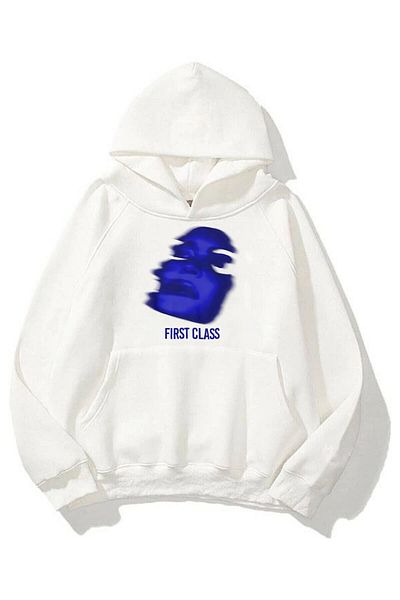 Trendiz Unisex First Class Sweatshirt Hoodie Weiß
