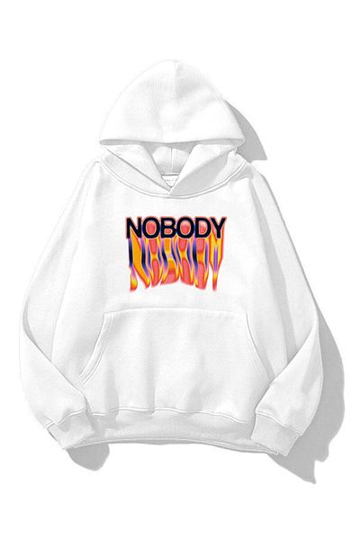 Trendiz Unisex φούτερ Nobody Hoodie White
