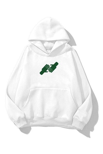 Trendiz Unisex Nice To Meet You Φούτερ Hoodie White