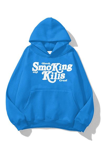 Trendiz Hanorac unisex Smoking Kills Soft Blue