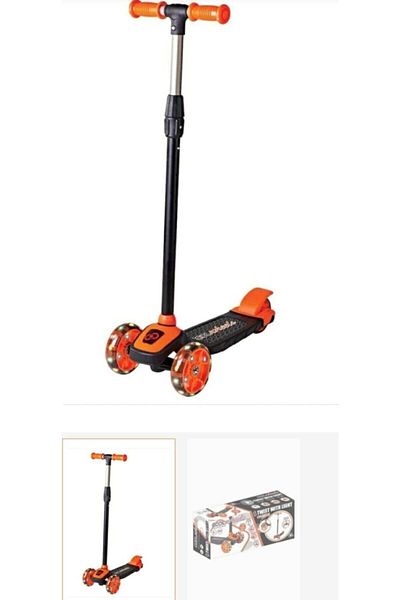 Furkan Toys Orange Cool Wheels Twist Scooter with Led Light - 3 Wheels