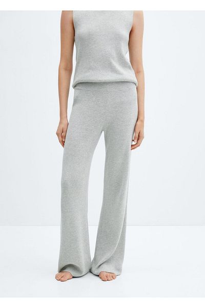 MANGO Woman Baumwoll-Leinen-Strickhose