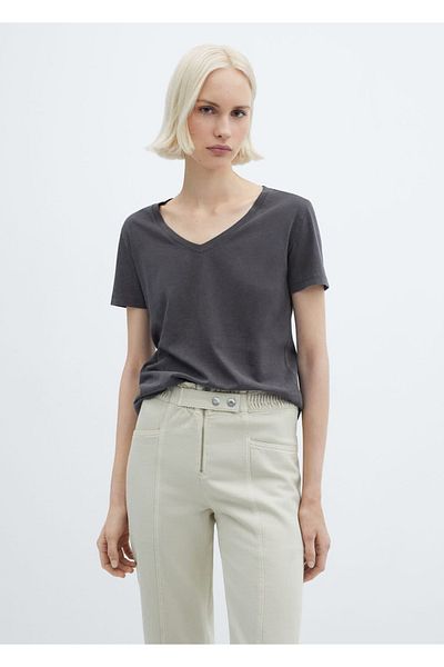 MANGO Woman T-Shirt aus gewaschener Baumwolle
