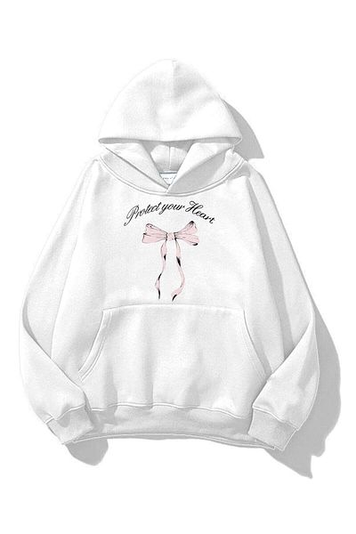 Trendiz Λευκό φούτερ Unisex 'Protect Your Heart'