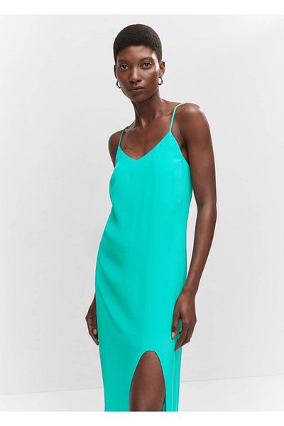 MANGO Woman Rochie lungă cu fantă