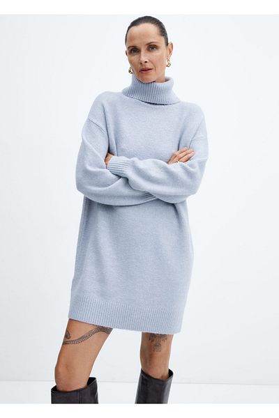 MANGO Woman Rochie cu gât țesut
