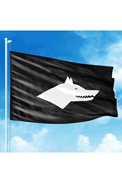 Genel Markalar Siyah Beyaz Göktürk Bayrak - 17 Türk Devlet Bayrağı 70x105cm