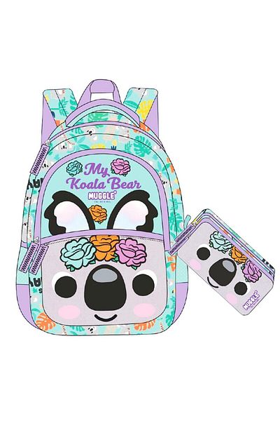 MUGGLE Set rucsac școlar cu 3 compartimente și suport pentru creion cu model Koala