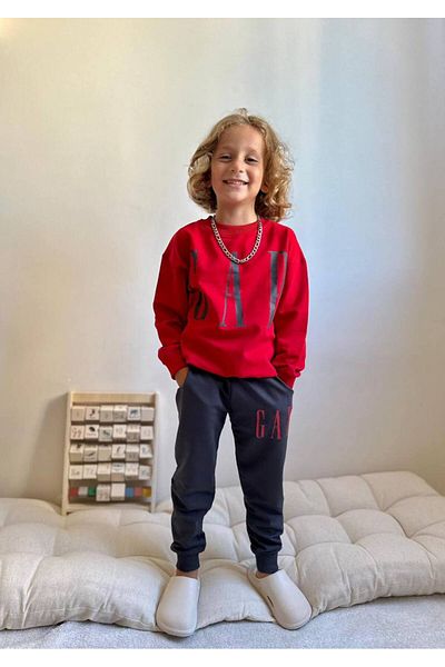 YİGİT BUTİK Boy's Yigit Boutique Printed Bottom-top Suit Set
