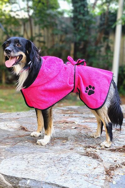 COTENCONCEPT Cotton Hooded 2-piece Dog Bathrobe Set