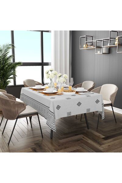 Willuxe Table Cloth Oilcloth Washable Wipeable Stain Resistant Fabric Look Hygienic Table Cloth