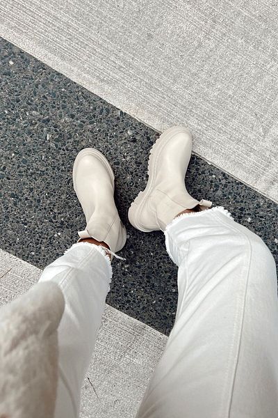 Ayakkabı Delisiyim Γυναικείες μπότες Gaso Beige ελαστικές με χοντρή σόλα