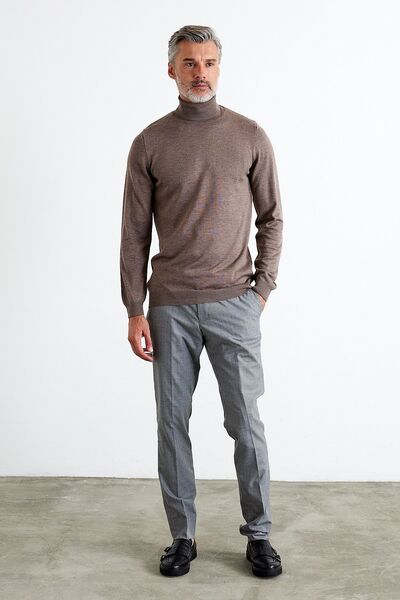 Livio Ferri Ανδρικό πλεκτό πουλόβερ με ζιβάγκο Slim Fit