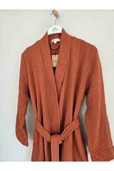 Mia HoMe&Baby 4 Layer Muslin kimono - Bathrobe/MoMent Robe Brick Color