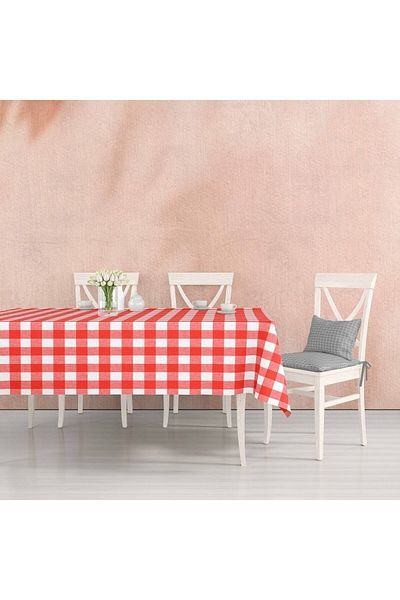 Willuxe Table Cloth Oilcloth Washable Wipeable Stain Resistant Fabric Look Hygienic Table Cloth