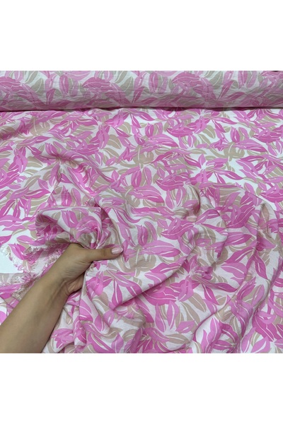 Yaren Ülker Ayrobin Kumaş Modal Çift En Yaprak Desenli Emprime