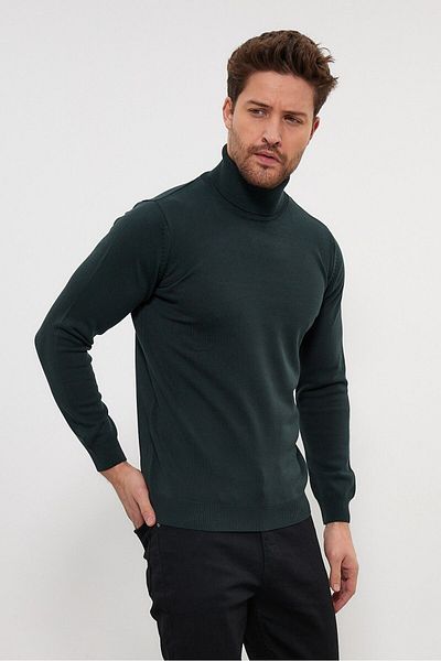 Livio Ferri Мъжки плетен пуловер с поло яка Slim Fit