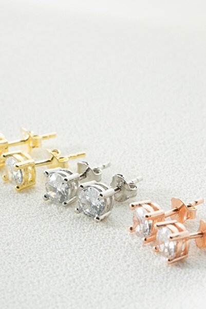 Silvano Jewelry 925 Ayar Gümüş Tektaş Çivili Küpe