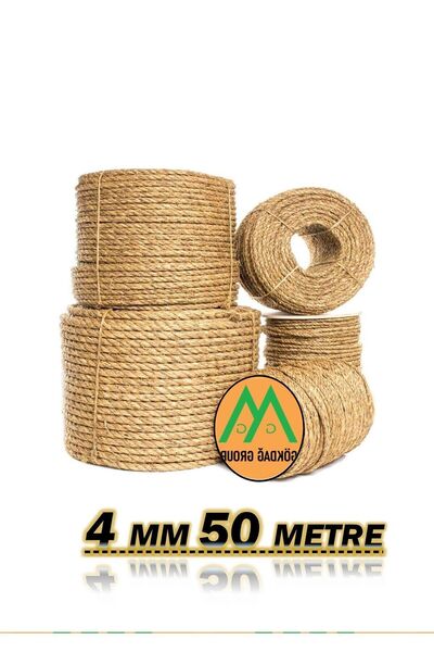 gökdağ group g g Tam Kesit 50 Metre Jüt Ip Kendir Halat 4 Mm Jut Halat-Hasır ...