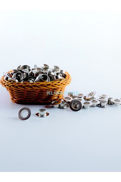 Klinkshop Size 4 Gold Eyelets - 6 Mm Material Package Without Attachment - 100 Pieces - Stainless Brass Eyelets