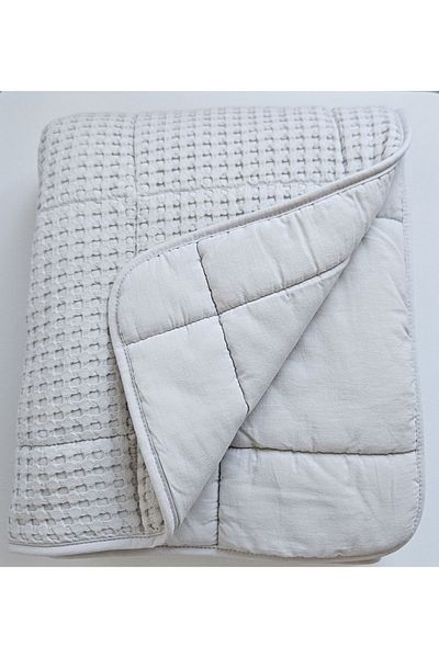 Mia Gray Waffle Quilt - Home & Baby 100x120 Cm