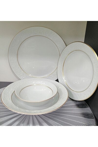 Güral GÜRAL PORSELEN BAHARDALI YALDIZLI 24 PARÇA 6 KİŞİLİK YEMEK TAKIMI