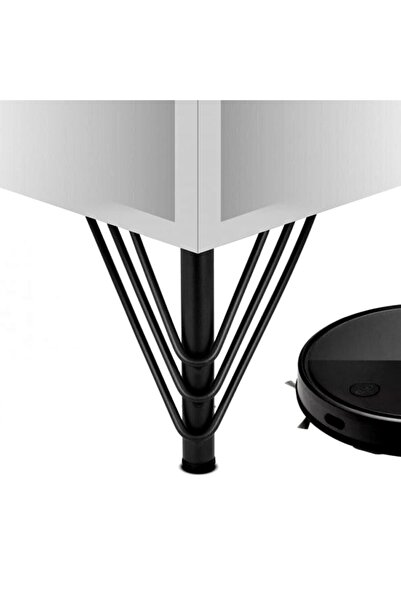 ALBATROS Vanessa 15 cm Metal (4 Pieces) Black Metal Furniture, Cabinet, Armchair, Sofa, Tv Unit Legs