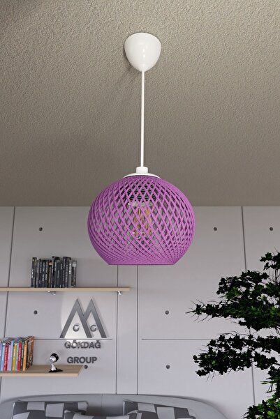 Naturel Lighting White Chandelier Balle Lilac Pendant Ball