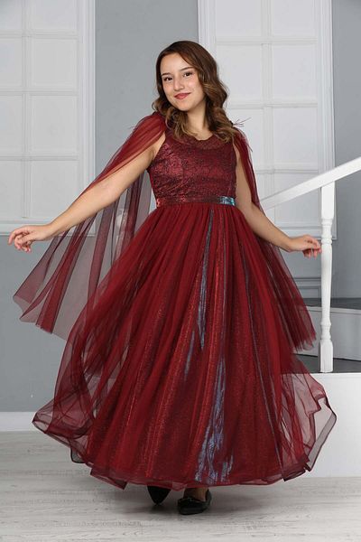 Asortix Glittery Girl's Long Evening Dress - Wedding Dress Age 9-13