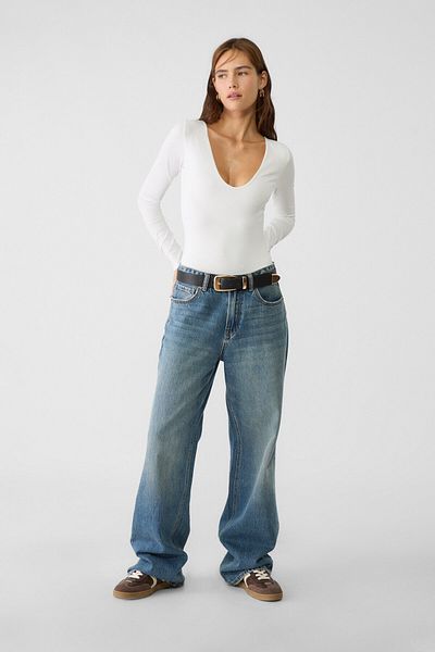 Stradivarius V yaka poliamid body