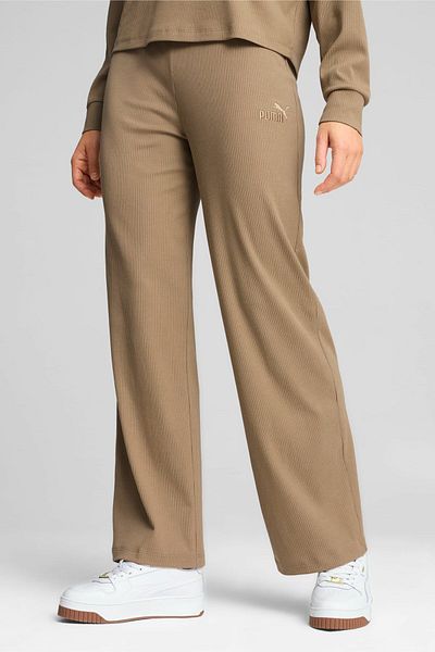 Puma Pantaloni negri pentru femei ESS ELEVATED Straight Pan
