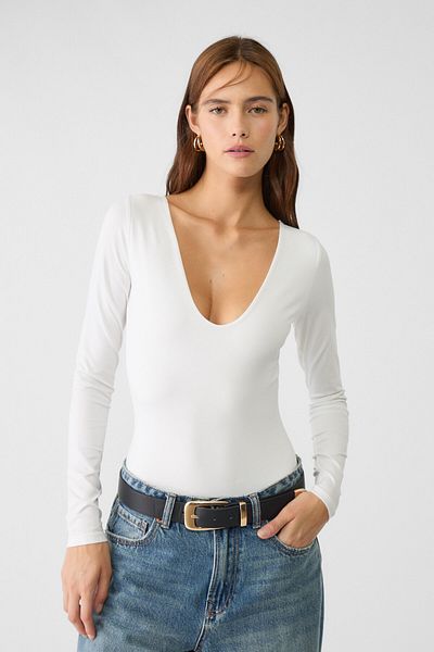 Stradivarius V yaka poliamid body