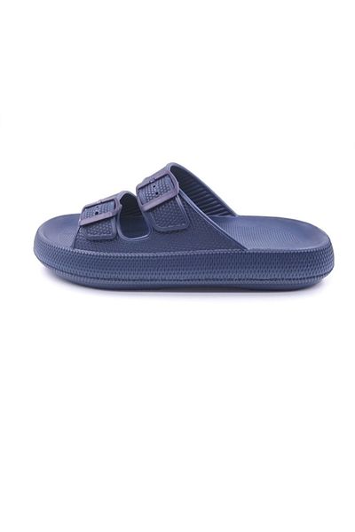 Apella Unisex Water Resistant Double Buckle Eva Navy Blue Slippers