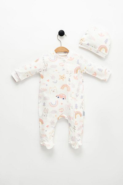 NEU KIDS Baby Girl Cute Printed Sleeping Bag with Hat 2 Pieces 0-3,0-6 Months