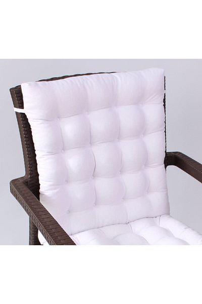 ALTINPAMUK Lotus Luxury White Rattan Chair - 43x93 Cushion