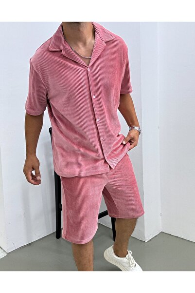 King Brothers Oversize Velvet Set - Buttoned Shirt and Shorts